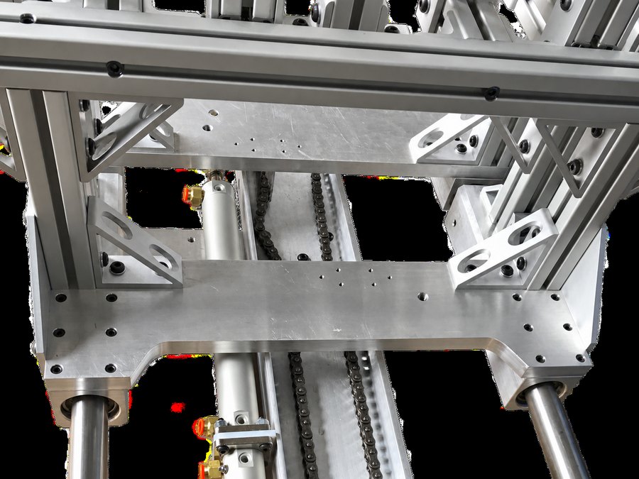 Machined aluminum frame and mounting plates for an automation assembly